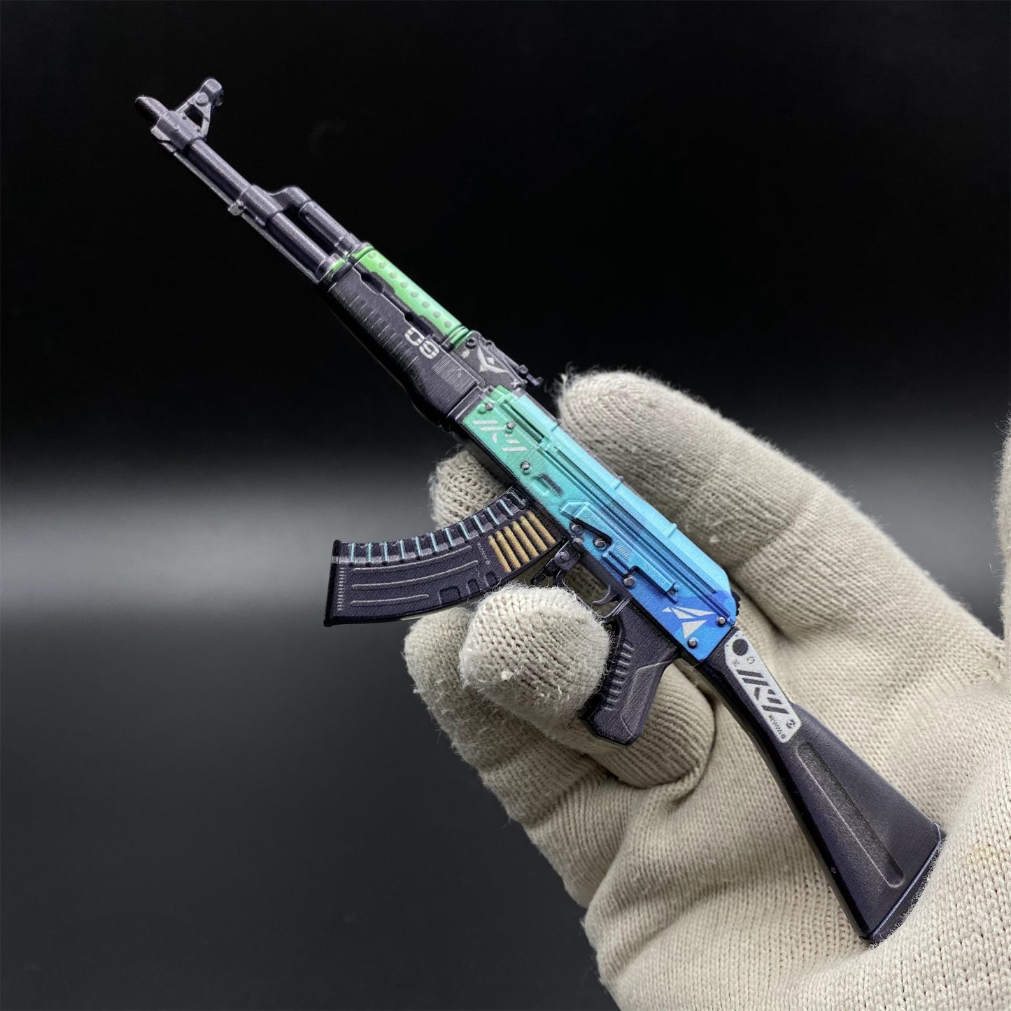 Metal AK47 Ice Coaled Miniature CSGO Fan Art For Collection