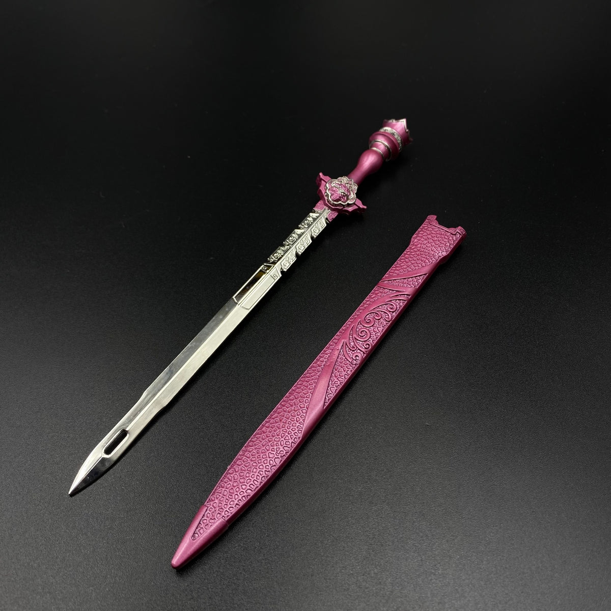 Qin's Moon Jing Ni Sword Alloy Replica Chinese Wuxia Anime Weapon Replica with Scabbard Non-sharp Desktop Collectible Ornament Gift