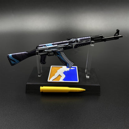 Hot Game CS2 AK-47 Vulcan Skin Tiny Gun Metal Replica Game Prop Collectible