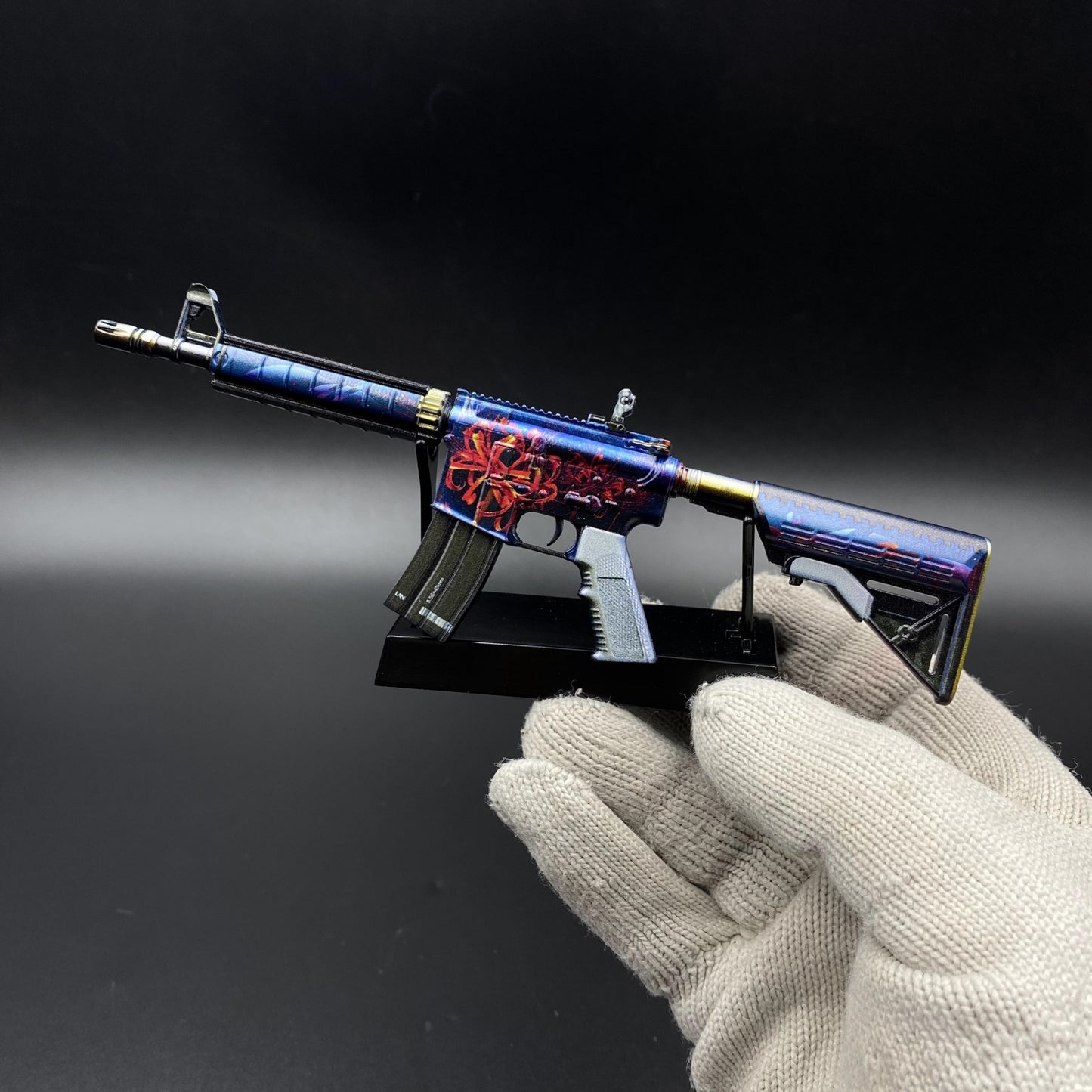 CS Game Skin M4A4 Red Blossom Mini Metal Game Replica For Collection