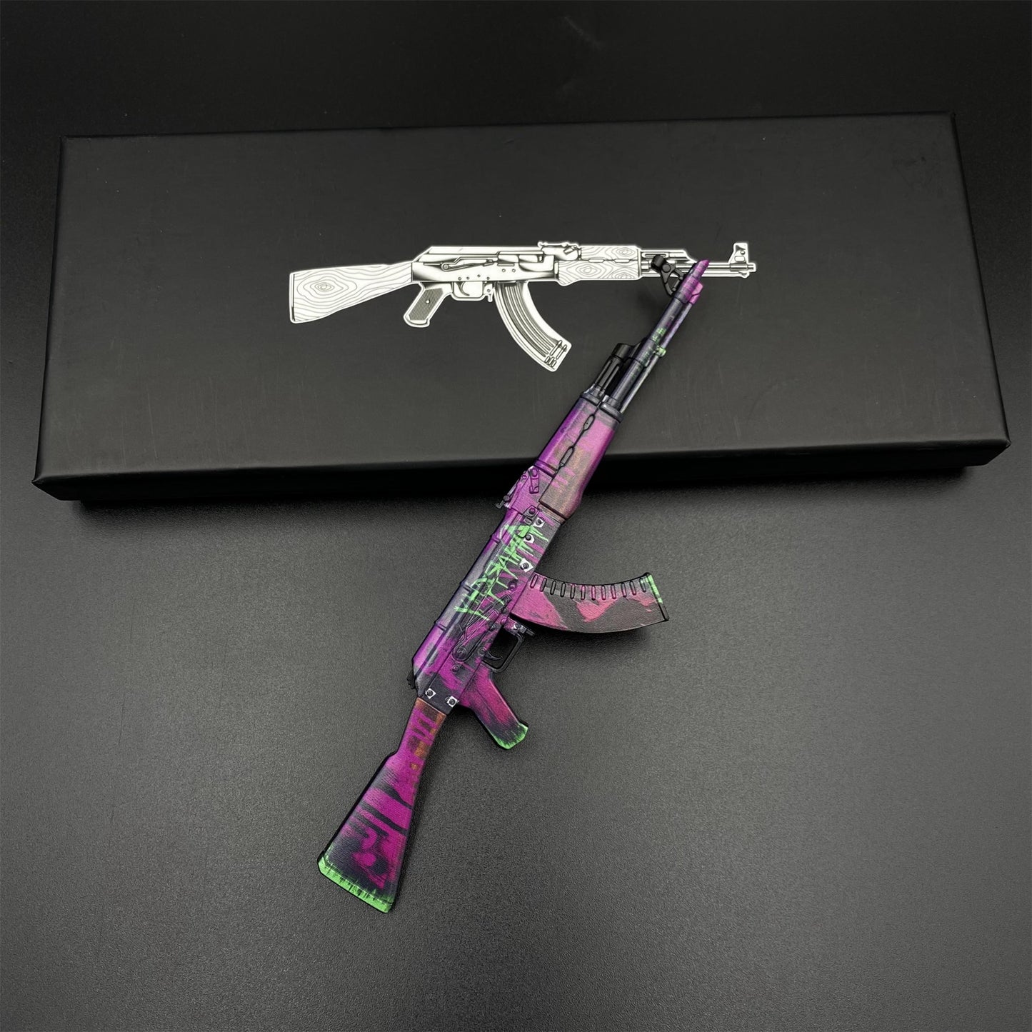 Hot Game CS2 Tiny Gun AK47 Neon Revolution Metal Replica Game Prop Collectible