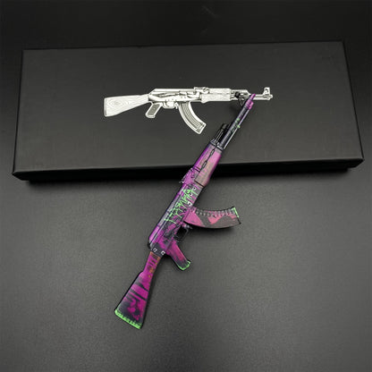 Hot Game CS2 Tiny Gun AK47 Neon Revolution Metal Replica Game Prop Collectible