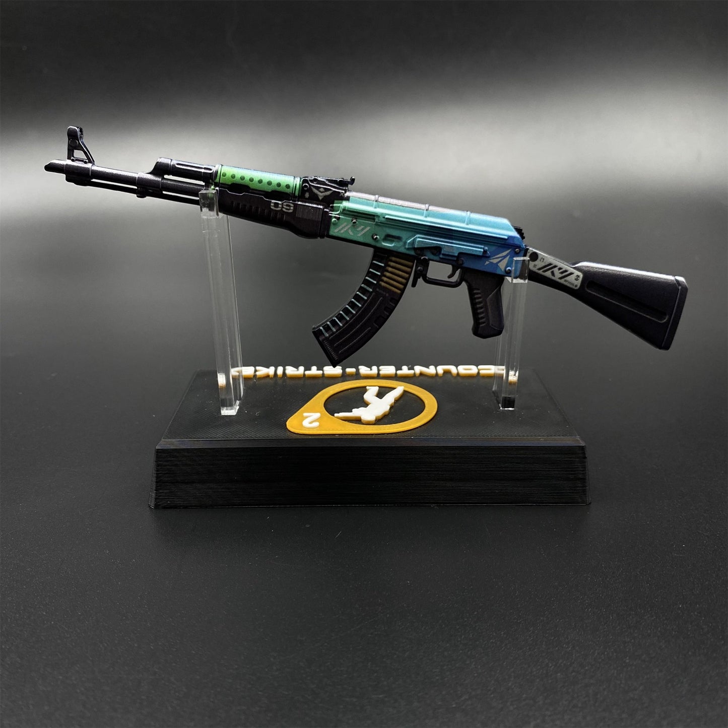 Metal AK47 Ice Coaled Miniature CSGO Fan Art For Collection