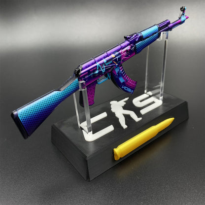 Hot Game CS2 Neon Rider Skin Metal AK-47 Mini Gun Metal Replica Game Prop Collectible