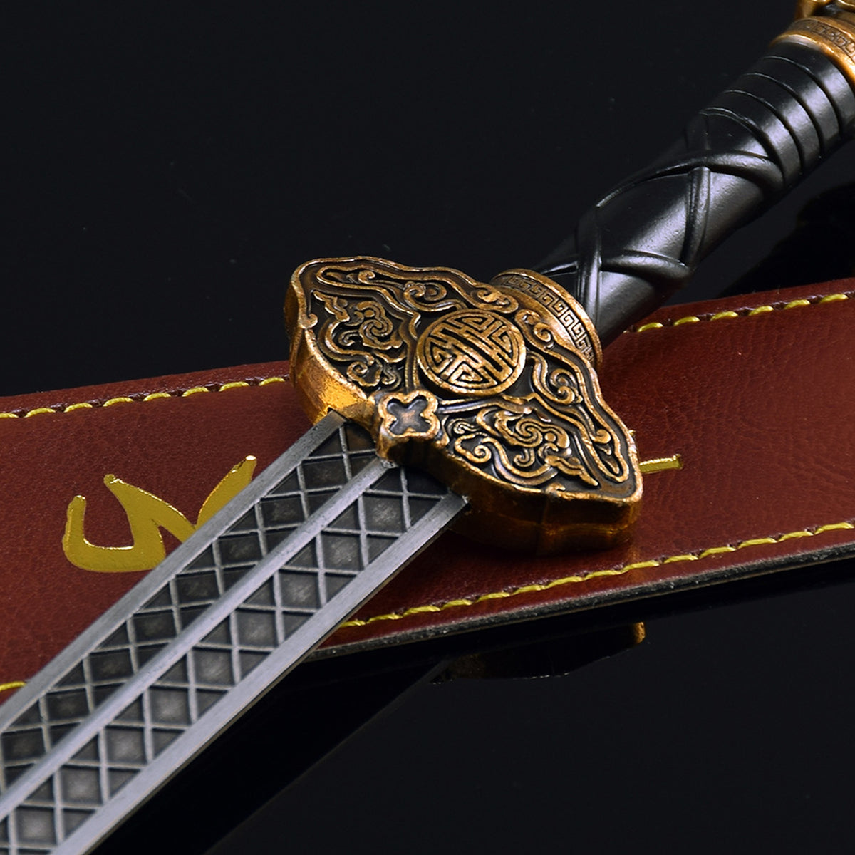 Game for Peace Star Shatter Sword Alloy Replica Battle Royale Game Weapon Prop with Leather Sheath