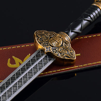 Game for Peace Star Shatter Sword Alloy Replica Battle Royale Game Weapon Prop with Leather Sheath