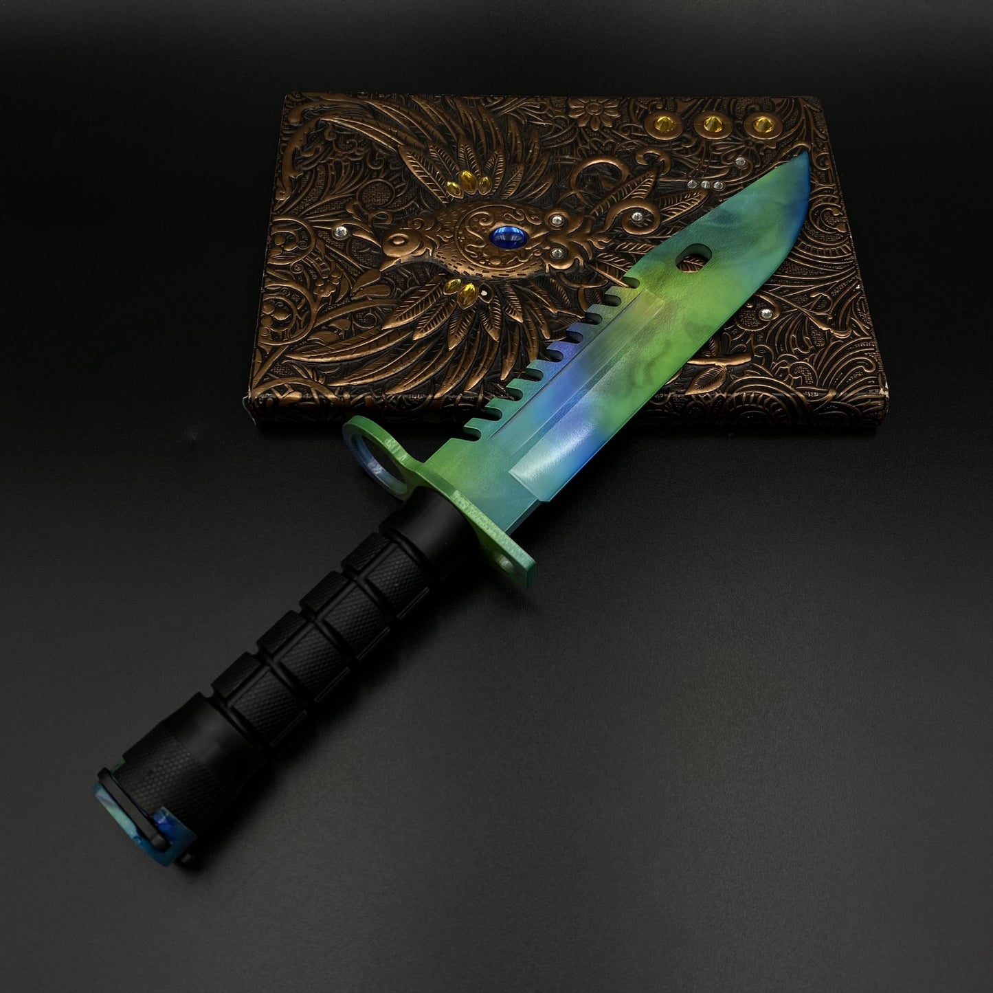 Life-Size CS2 Doppler Phase 2 Bayonet Collectible Model 420 Steel Dull Blade Replica