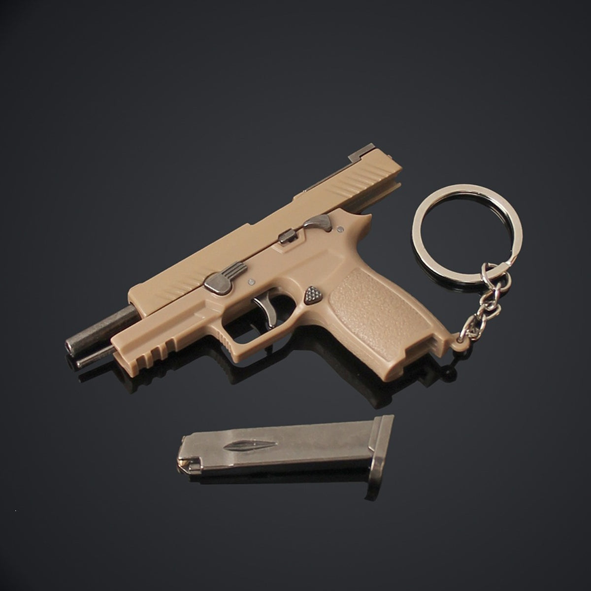 SIG M17 Mini Pistol Model Keychain with Storage Tin Box