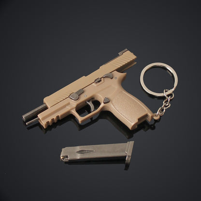 SIG M17 Mini Pistol Model Keychain with Storage Tin Box