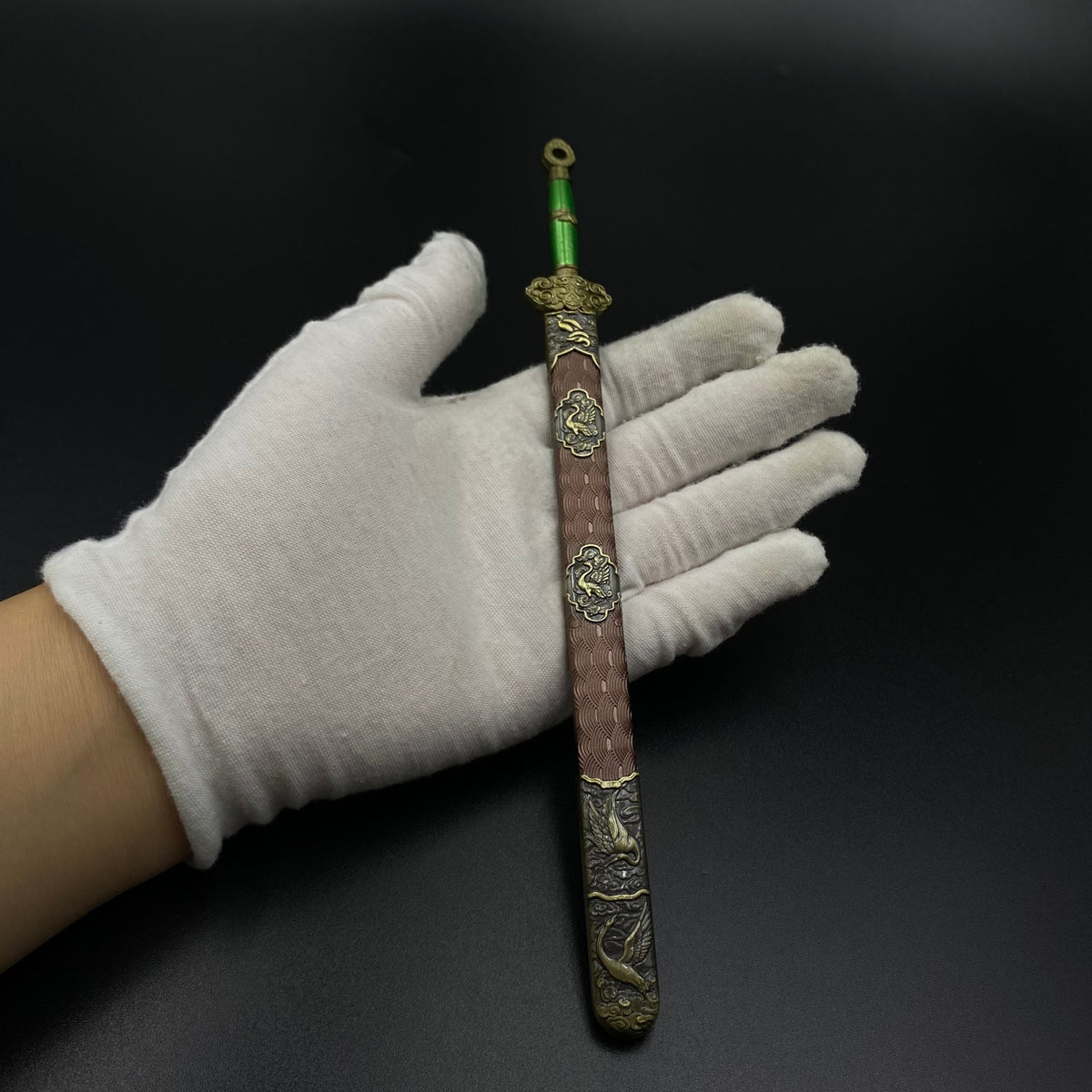Lu Dongbin Chunyang Sword Mini Replica, Chinese Legend Alloy Collectible Sword Ornament