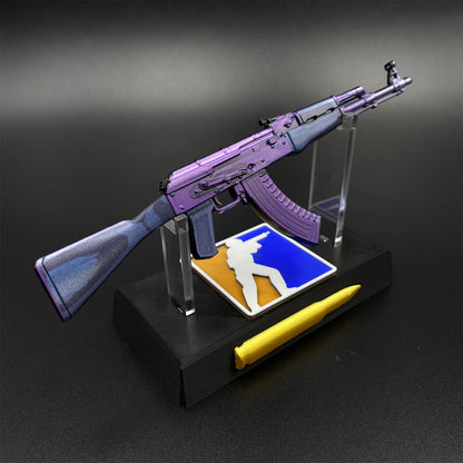 Hot Game CS2 Tiny Gun AK47 Midnight Laminate Metal Replica Game Prop Collectible
