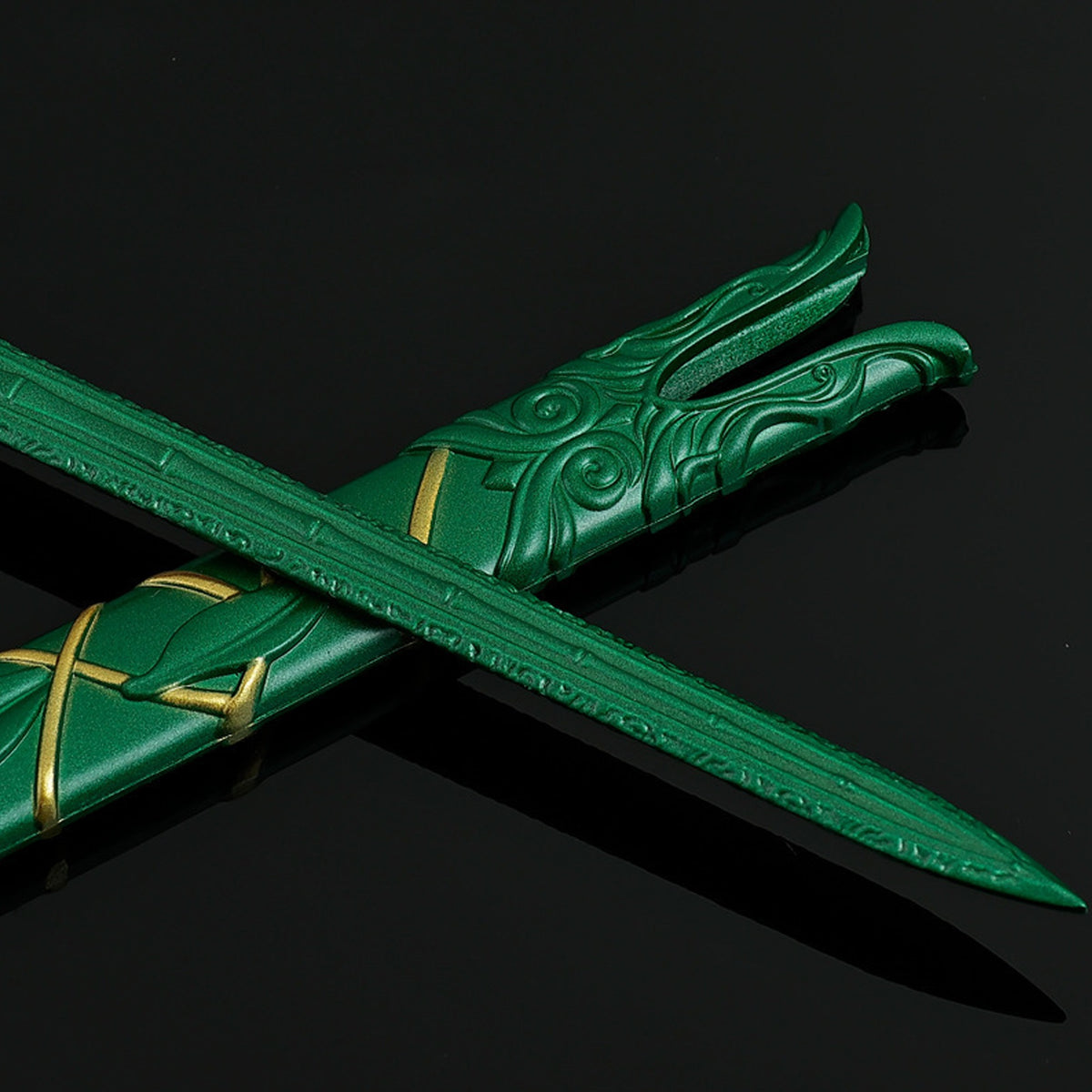 Green Bamboo Bee Cloud Sword from Mortal's Legend of Immortality Mini Metal Sword Collectible