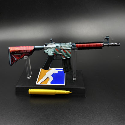 M4A4 Bullet Rain Mini Metal Gun CS2 Game Replica For Collectible
