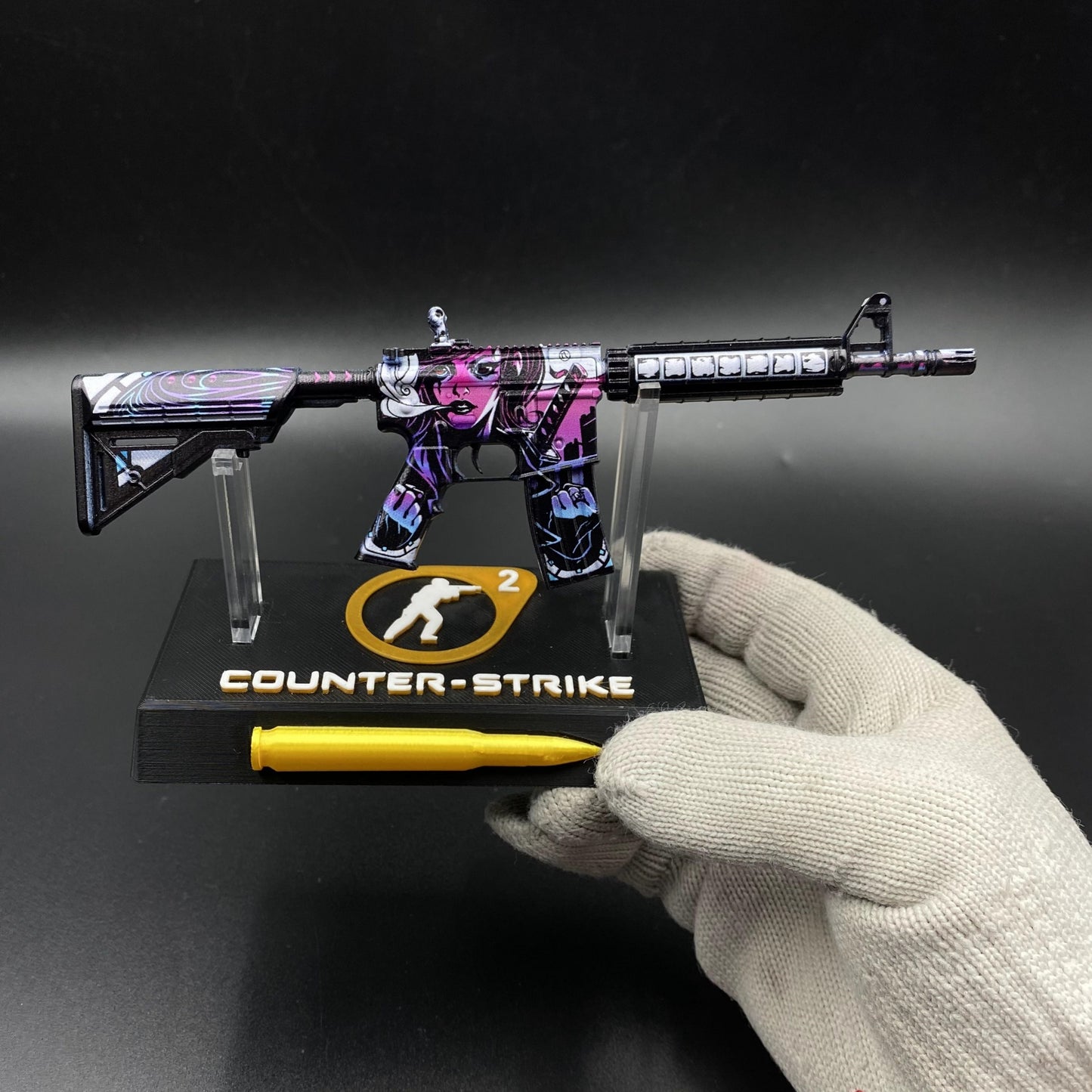 CS Game Skin M4A4 Neo‑Noir Mini Metal Game Replica For Collection
