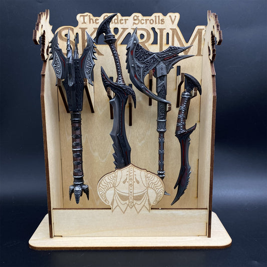 Skyrim Daedric Weapons 4 In 1 Pack With Wooden Stand