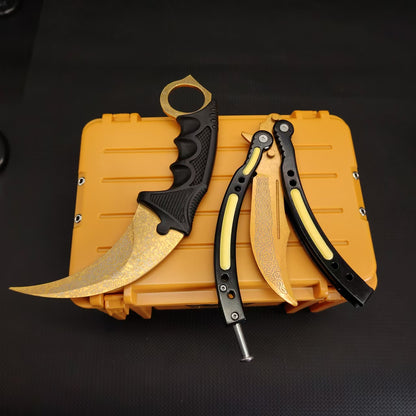 Lore Skin Karambit Trainer & Balisong Knife With Gift Case