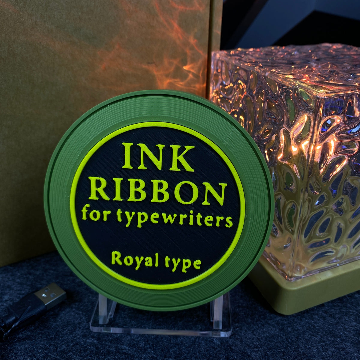 3D Printed Ink Ribbon Speaker Replica Prop, Horror Game Fan Art Desktop Decor, Collectible Gaming Ornament Gift