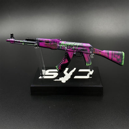 Hot Game CS2 Tiny Gun AK47 Neon Revolution Metal Replica Game Prop Collectible