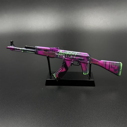 Hot Game CS2 Tiny Gun AK47 Neon Revolution Metal Replica Game Prop Collectible