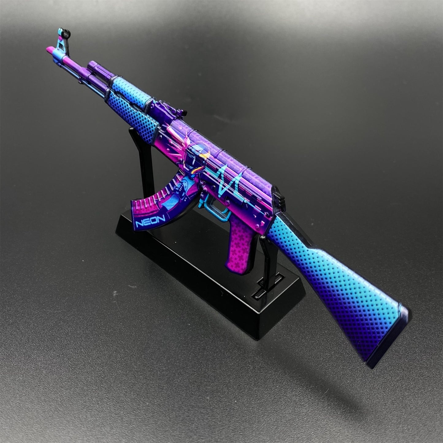 Hot Game CS2 Neon Rider Skin Metal AK-47 Mini Gun Metal Replica Game Prop Collectible