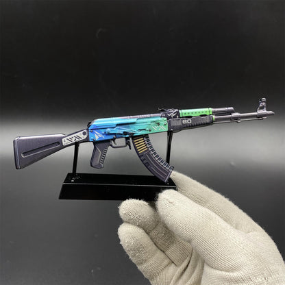 Metal AK47 Ice Coaled Miniature CSGO Fan Art For Collection