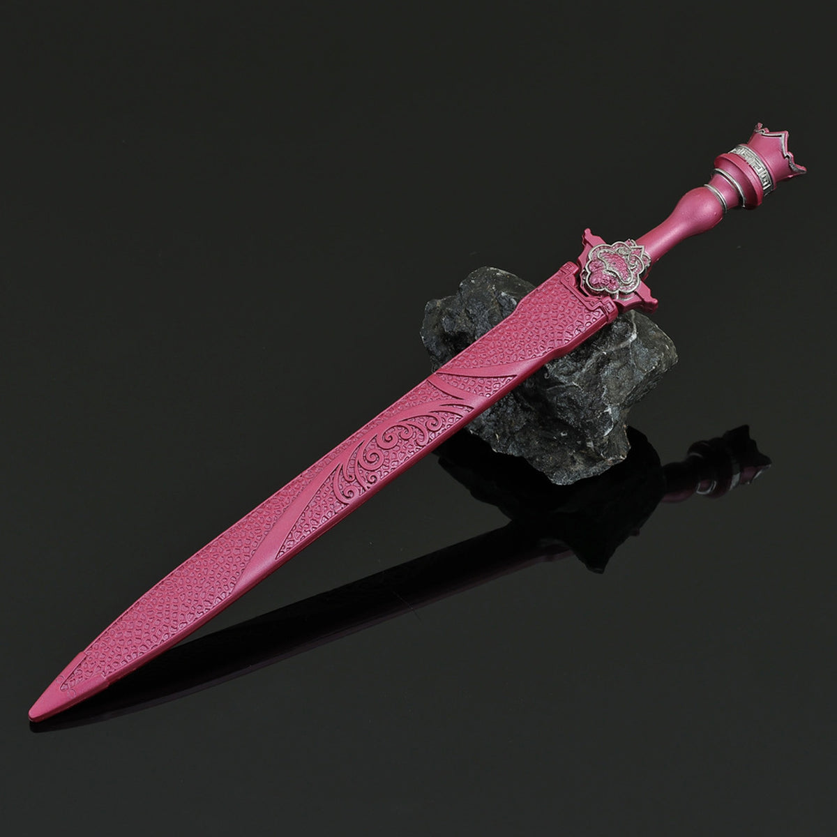 Qin's Moon Jing Ni Sword Alloy Replica Chinese Wuxia Anime Weapon Replica with Scabbard Non-sharp Desktop Collectible Ornament Gift