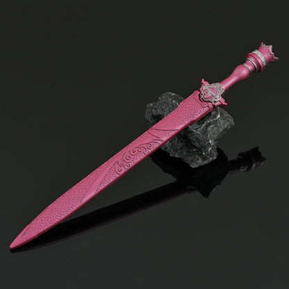 Qin's Moon Jing Ni Sword Alloy Replica Chinese Wuxia Anime Weapon Replica with Scabbard Non-sharp Desktop Collectible Ornament Gift