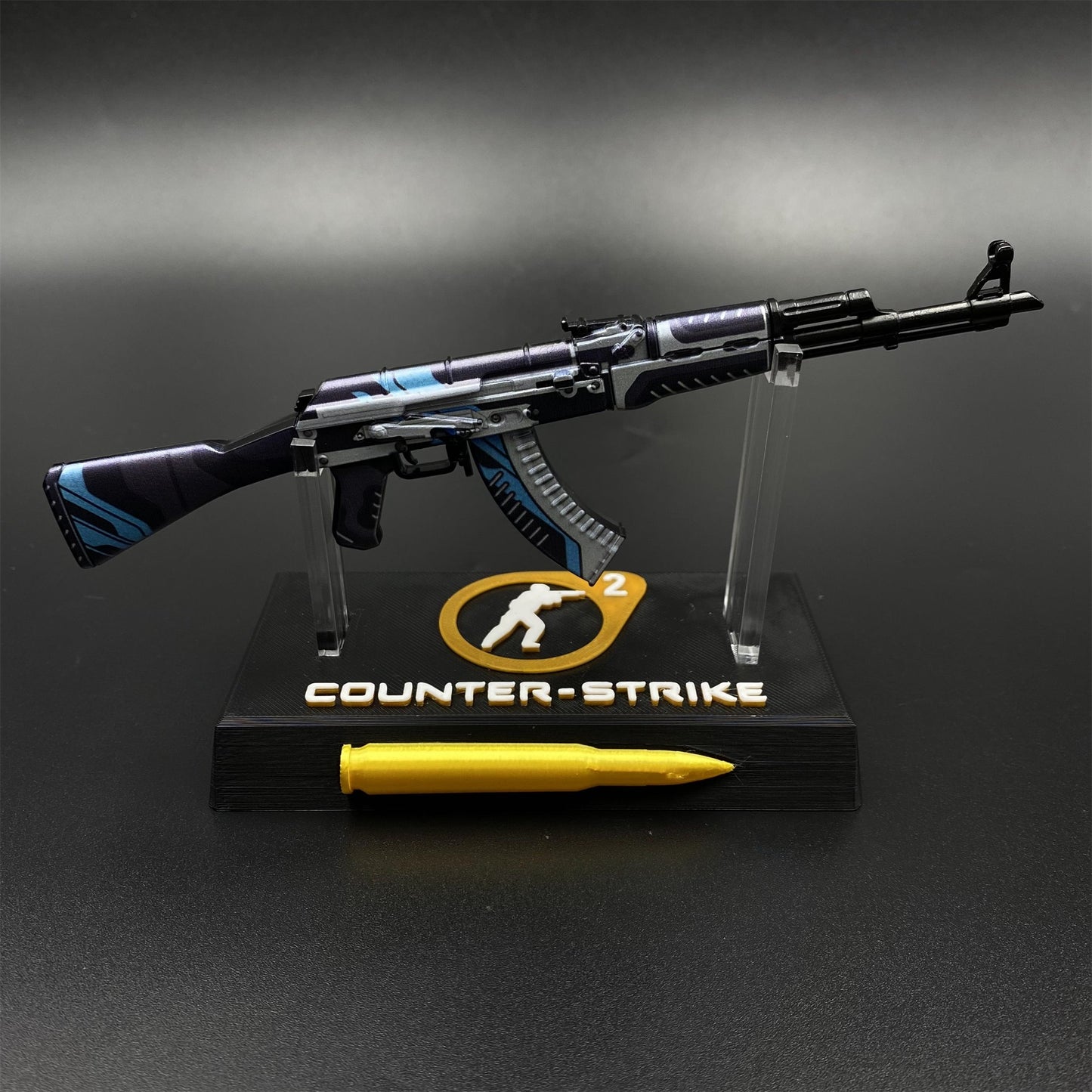 Hot Game CS2 AK-47 Vulcan Skin Tiny Gun Metal Replica Game Prop Collectible