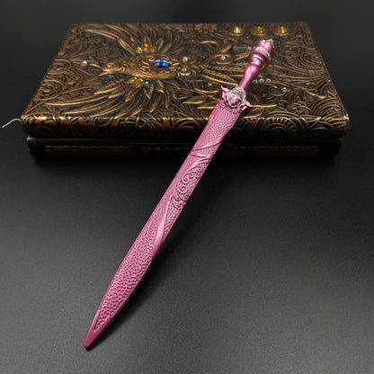 Qin's Moon Jing Ni Sword Alloy Replica Chinese Wuxia Anime Weapon Replica with Scabbard Non-sharp Desktop Collectible Ornament Gift