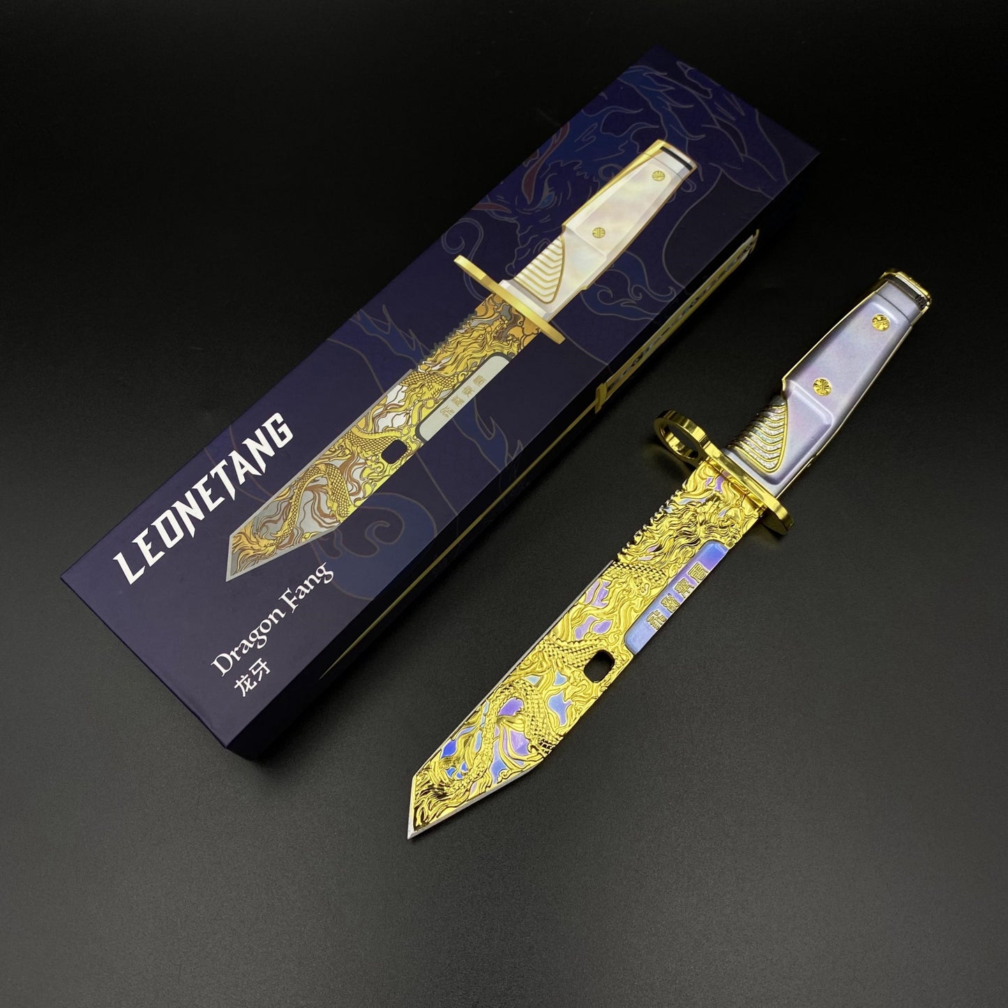 IRL Delta Force Dragon Fang Tactical Dagger Metal Replica - Soaring Dragon Collectible
