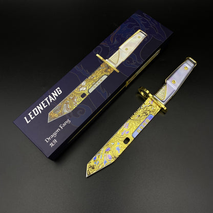 IRL Delta Force Dragon Fang Tactical Dagger Metal Replica - Soaring Dragon Collectible