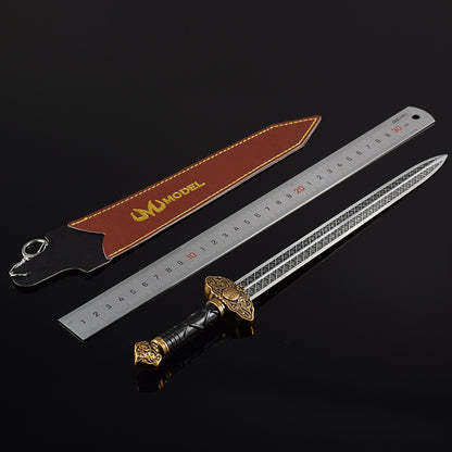 Game for Peace Star Shatter Sword Alloy Replica Battle Royale Game Weapon Prop with Leather Sheath