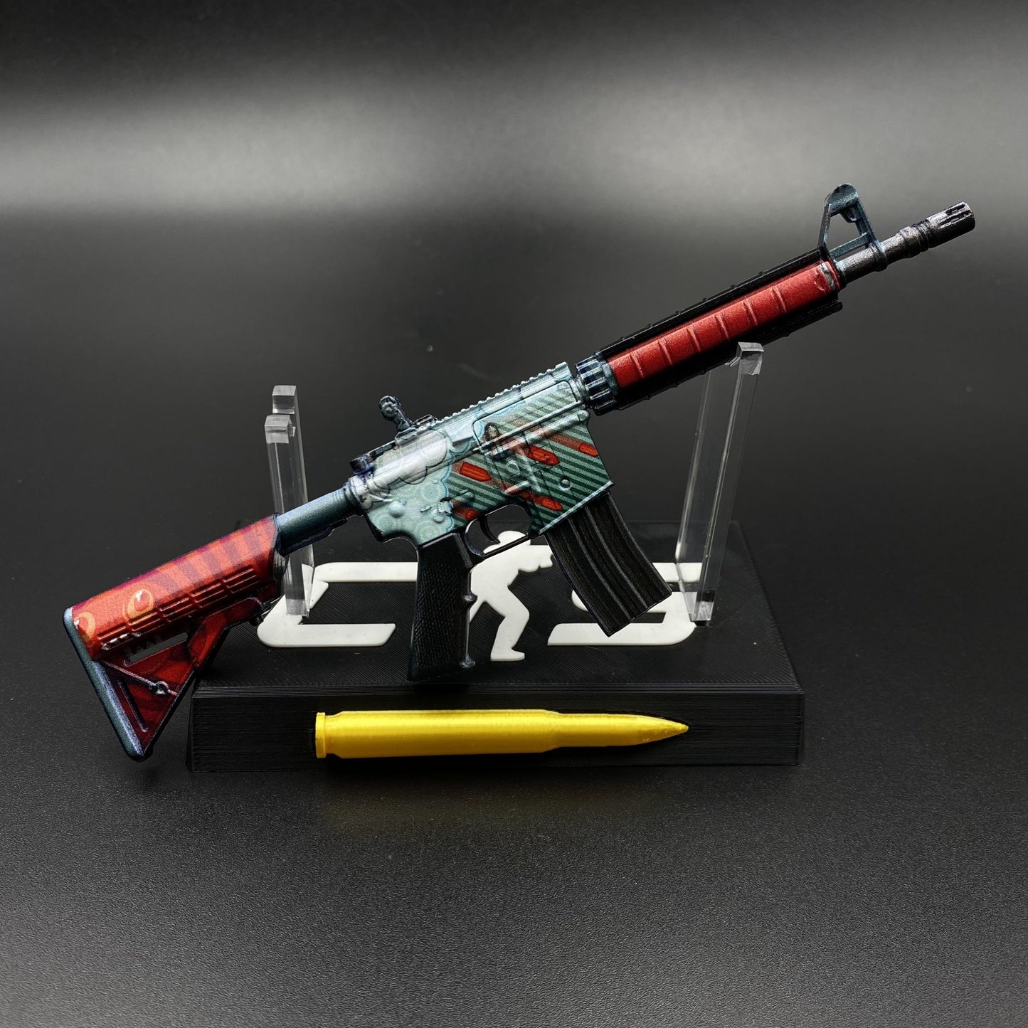 M4A4 Bullet Rain Mini Metal Gun CS2 Game Replica For Collectible