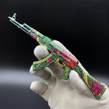 Hot Game CS2 Wild Lotus Skin AK-47 Miniature Tiny Gun Metal Replica Game Prop Collectible