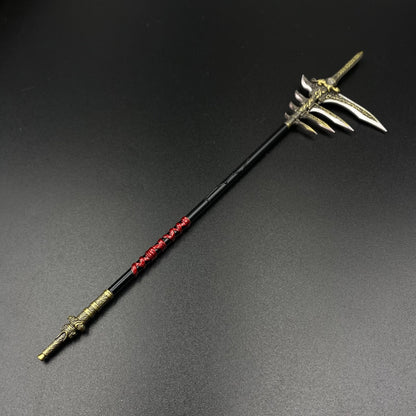 Yingshanhong Halberd Metal Replica Cang Yuan Tu Xianxia Weapon Prop Desktop Ornament