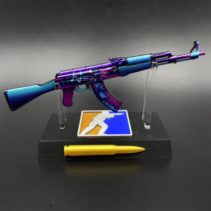 Hot Game CS2 Neon Rider Skin Metal AK-47 Mini Gun Metal Replica Game Prop Collectible