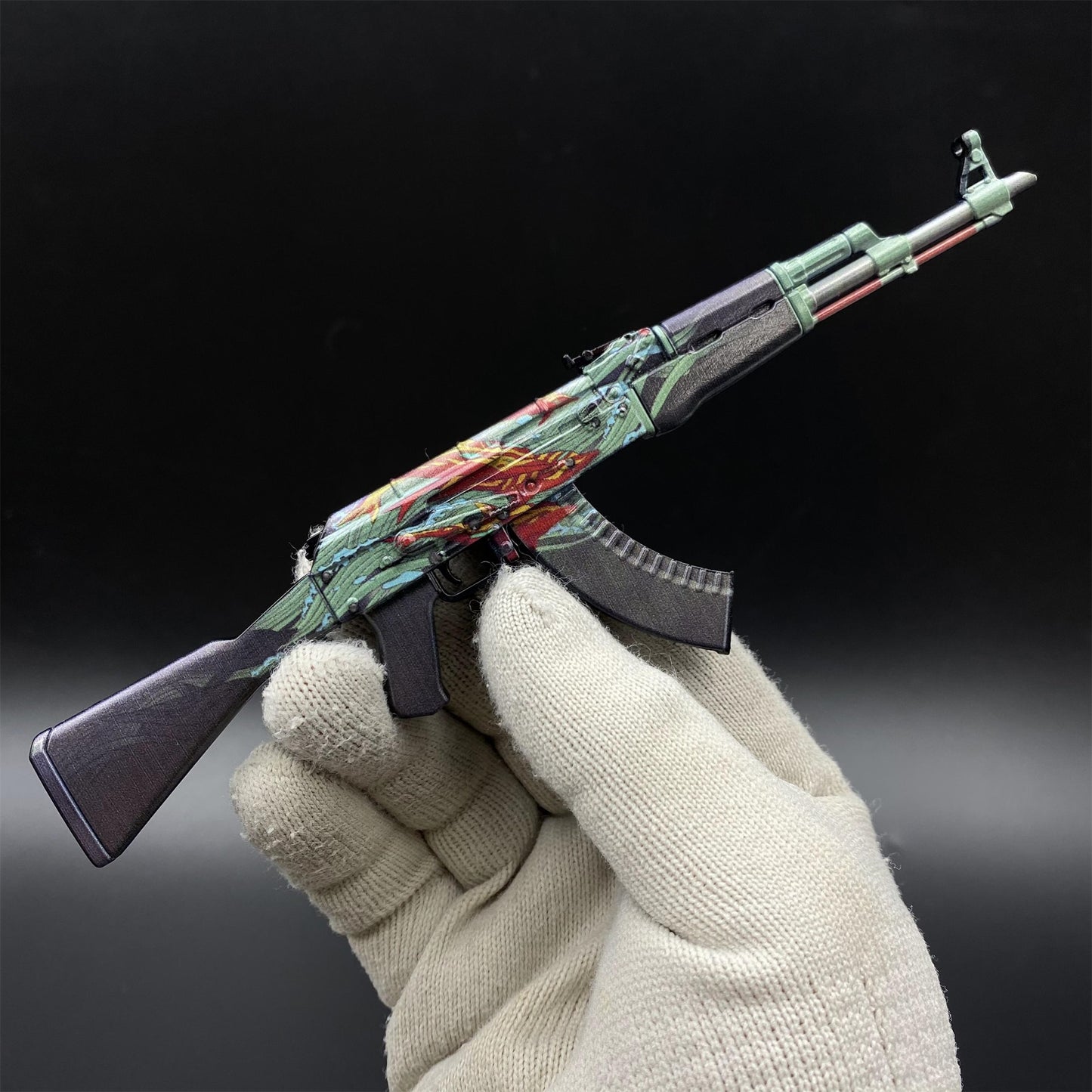 CS2 Game Peripheral - Tiny Gun AK47 Aquamarine Revenge Metal Replica Game Prop Collectible