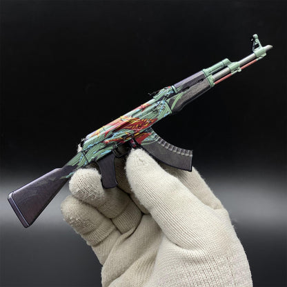CS2 Game Peripheral - Tiny Gun AK47 Aquamarine Revenge Metal Replica Game Prop Collectible