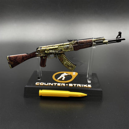 CS2 Game Peripheral - Tiny Gun AK47 Panthera Onca Metal Replica Game Prop Collectible