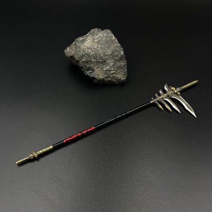 Yingshanhong Halberd Metal Replica Cang Yuan Tu Xianxia Weapon Prop Desktop Ornament