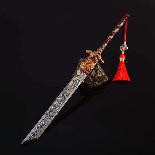 Modao Dragon Swallow Alloy Replica Peacekeeper Elite Game Replica Sword Chinese Dragon Pattern Collectible Ornament Desktop Decoration Gift