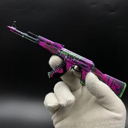 Hot Game CS2 Tiny Gun AK47 Neon Revolution Metal Replica Game Prop Collectible