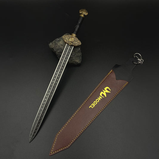 Game for Peace Star Shatter Sword Alloy Replica Battle Royale Game Weapon Prop with Leather Sheath