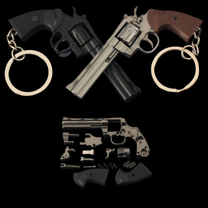 Detachable Metal Python 357 Mini Gun Keychain