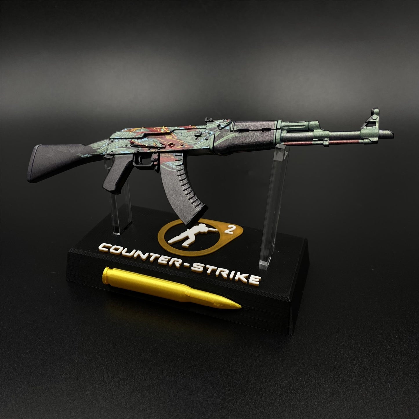 CS2 Game Peripheral - Tiny Gun AK47 Aquamarine Revenge Metal Replica Game Prop Collectible