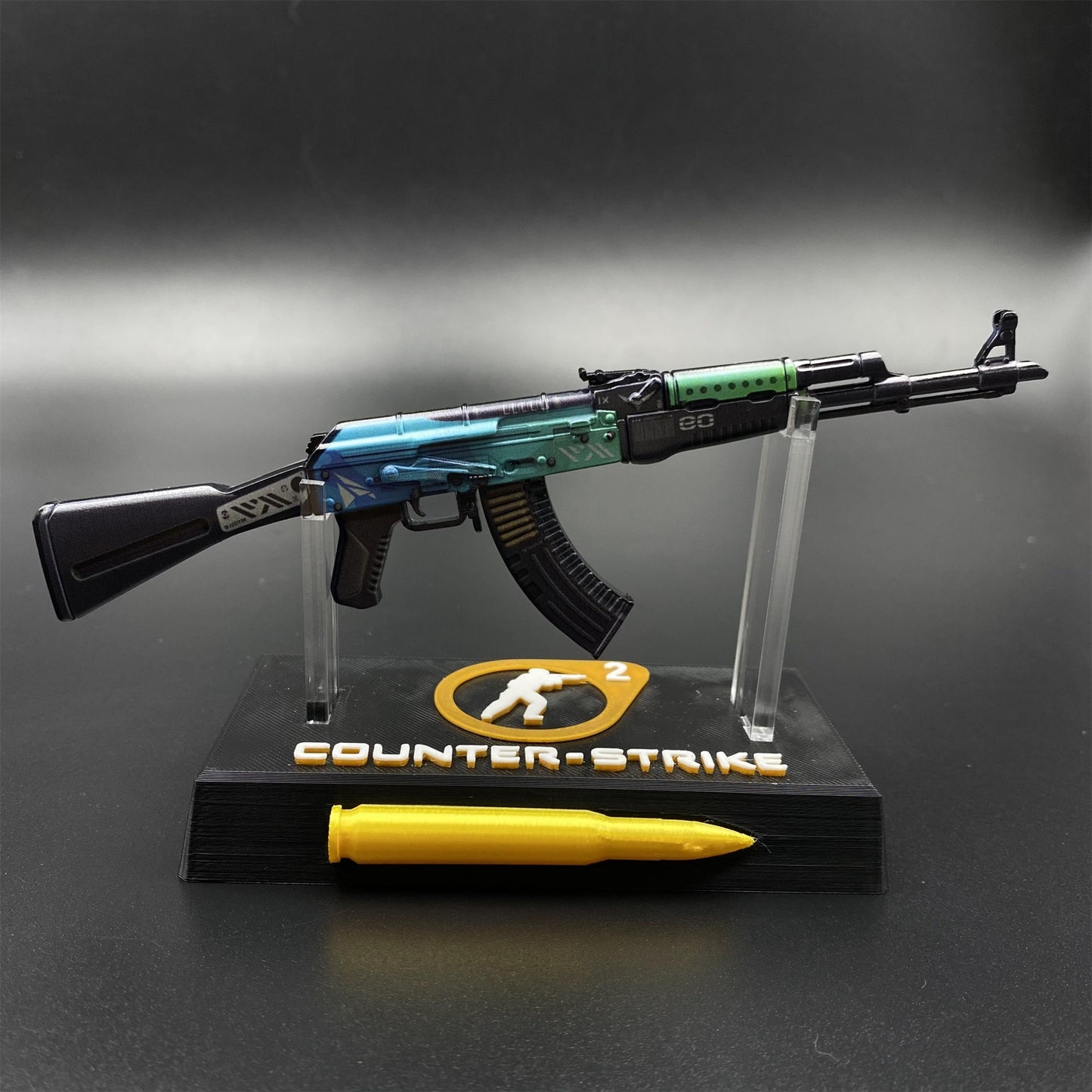 Metal AK47 Ice Coaled Miniature CSGO Fan Art For Collection