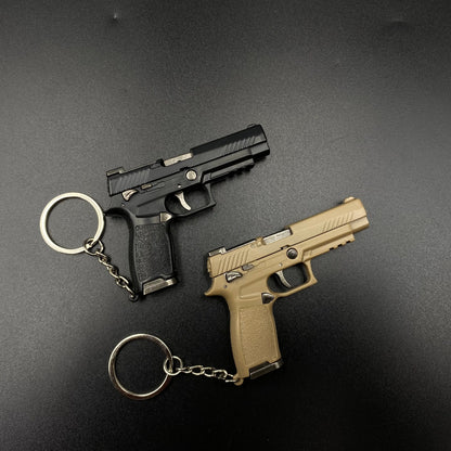 SIG M17 Mini Pistol Model Keychain with Storage Tin Box