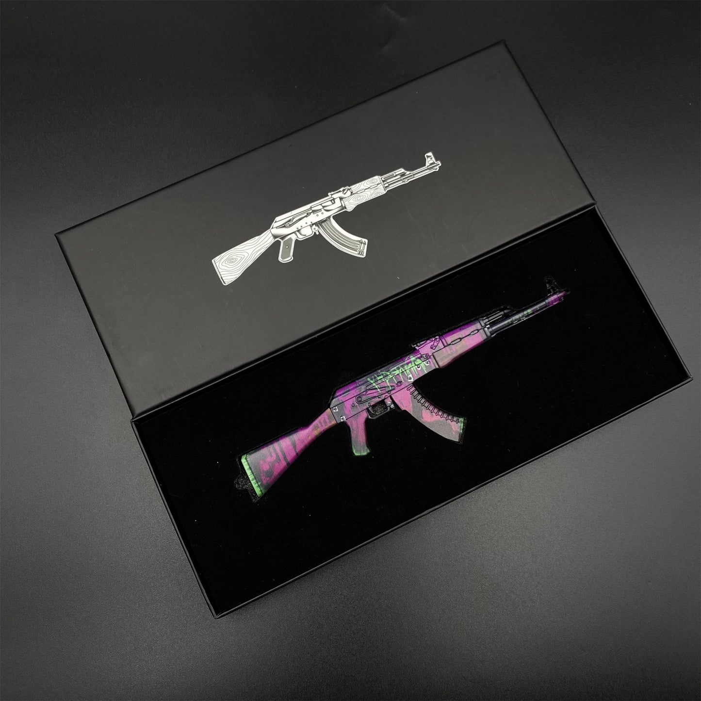 Hot Game CS2 Tiny Gun AK47 Neon Revolution Metal Replica Game Prop Collectible