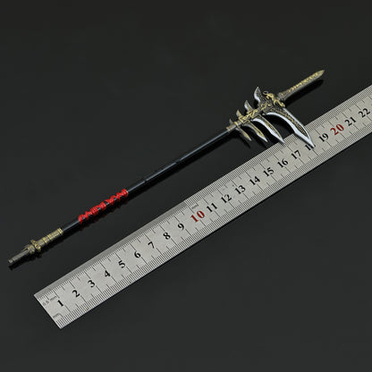 Yingshanhong Halberd Metal Replica Cang Yuan Tu Xianxia Weapon Prop Desktop Ornament