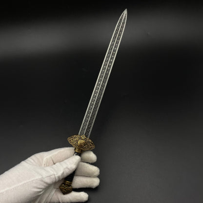 Game for Peace Star Shatter Sword Alloy Replica Battle Royale Game Weapon Prop with Leather Sheath